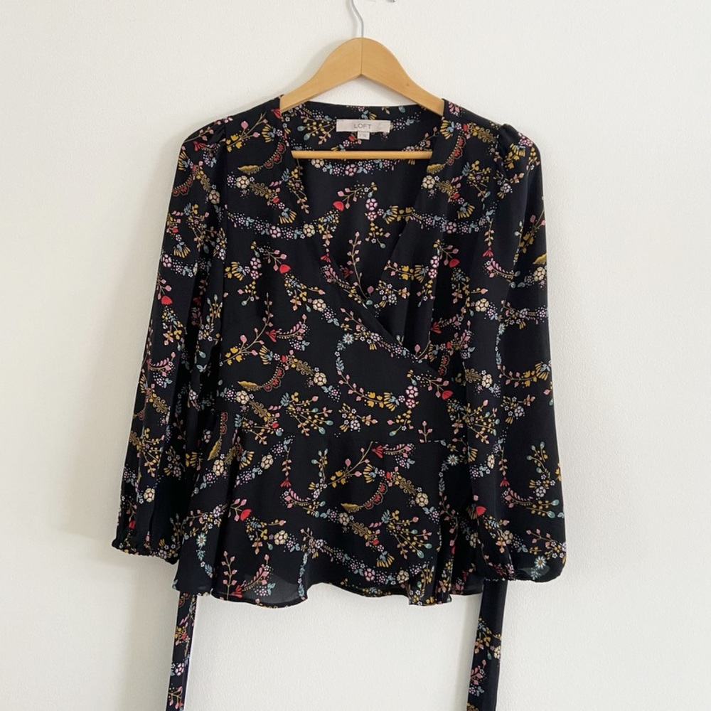 Loft tie side peplum top